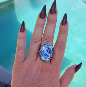 Stunning Abalone Antique .925 Ring NWOT